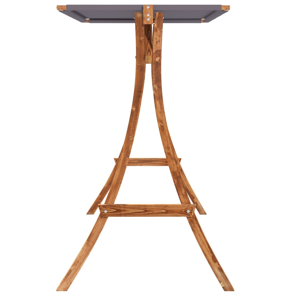 Hollywoodschaukel Mit Dach Massivholz Fichte Mit Teak-Finish