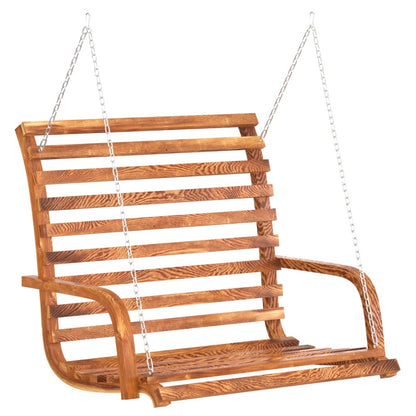 Hollywoodschaukel Mit Dach Massivholz Fichte Mit Teak-Finish