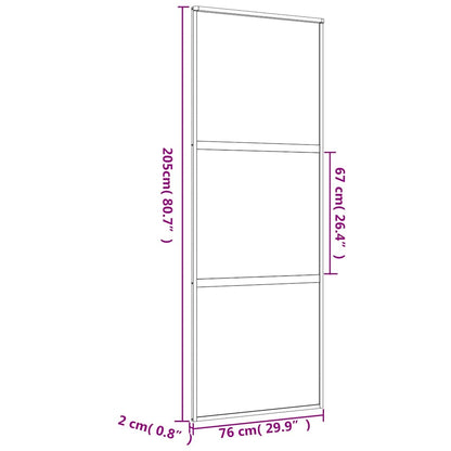 Schiebetür En 76X205 Cm Esg-Klarglas Und Aluminium
