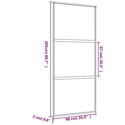 Schiebetür En 90X205 Cm Esg-Klarglas Und Aluminium