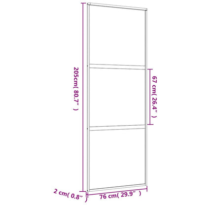 Schiebetür Golden 76X205 Cm Matt Esg-Glas Und Aluminium