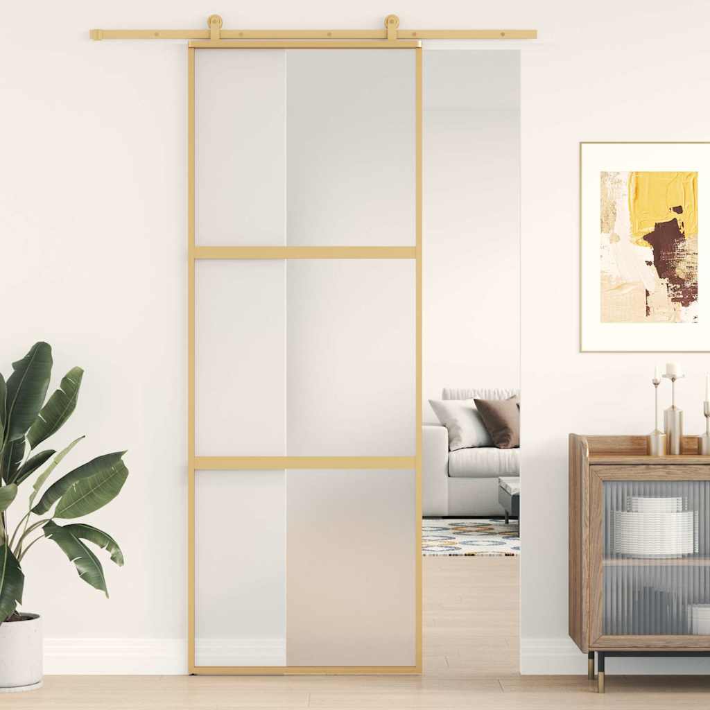 Schiebetür Golden 76X205 Cm Matt Esg-Glas Und Aluminium
