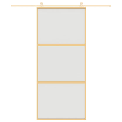 Schiebetür Golden 90X205 Cm Matt Esg-Glas Und Aluminium