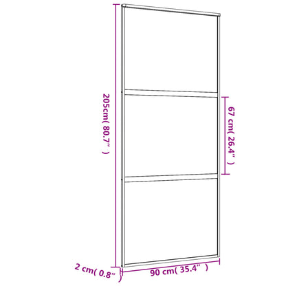 Schiebetür Golden 90X205 Cm Matt Esg-Glas Und Aluminium