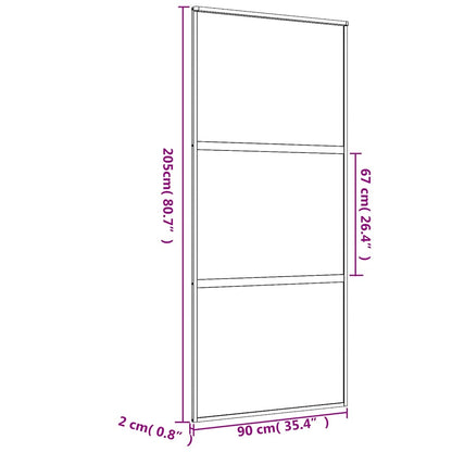 Schiebetür Golden 90X205 Cm Matt Esg-Glas Und Aluminium