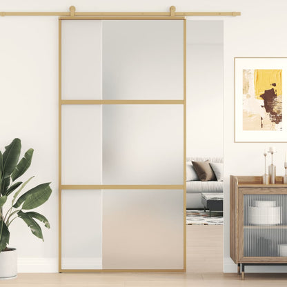 Schiebetür Golden 102,5X205 Cm Matt Esg-Glas Und Aluminium