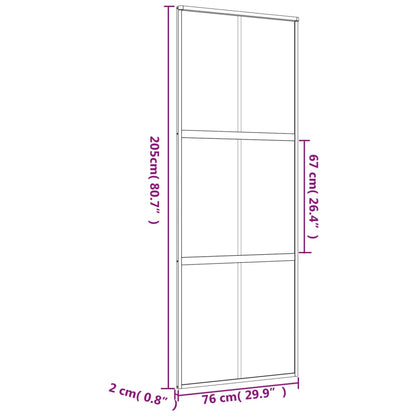 Schiebetür En 76X205 Cm Esg-Klarglas Und Aluminium