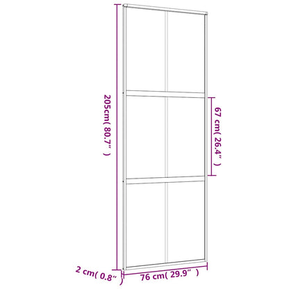 Schiebetür En 76X205 Cm Esg-Klarglas Und Aluminium