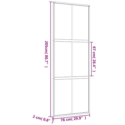 Schiebetür Golden 76X205 Cm Matt Esg-Glas Und Aluminium