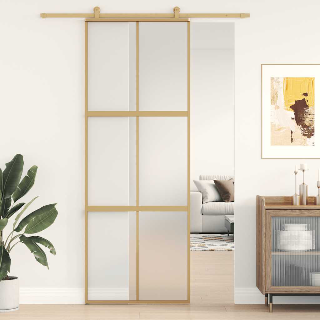 Schiebetür Golden 76X205 Cm Matt Esg-Glas Und Aluminium