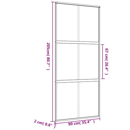 Schiebetür Golden 90X205 Cm Matt Esg-Glas Und Aluminium