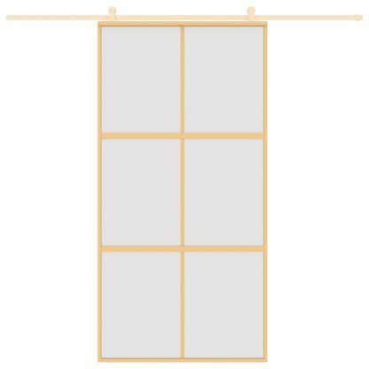 Schiebetür Golden 102,5X205 Cm Matt Esg-Glas Und Aluminium