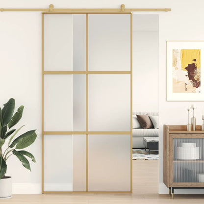 Schiebetür Golden 102,5X205 Cm Matt Esg-Glas Und Aluminium