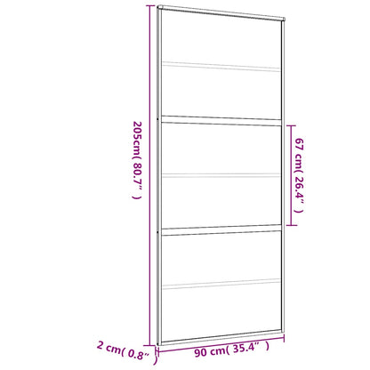 Schiebetür En 90X205 Cm Esg-Klarglas Und Aluminium