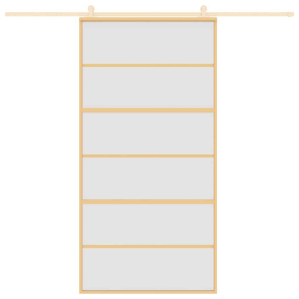 Schiebetür Golden 102,5X205 Cm Matt Esg-Glas Und Aluminium