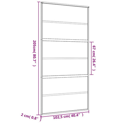 Schiebetür Golden 102,5X205 Cm Matt Esg-Glas Und Aluminium