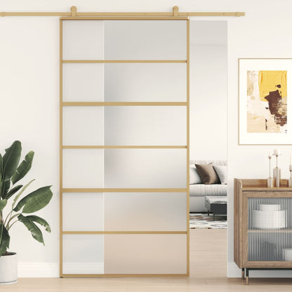 Schiebetür Golden 102,5X205 Cm Matt Esg-Glas Und Aluminium