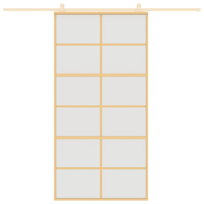 Schiebetür Golden 102,5X205 Cm Matt Esg-Glas Und Aluminium