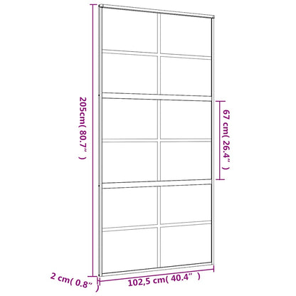 Schiebetür Golden 102,5X205 Cm Matt Esg-Glas Und Aluminium