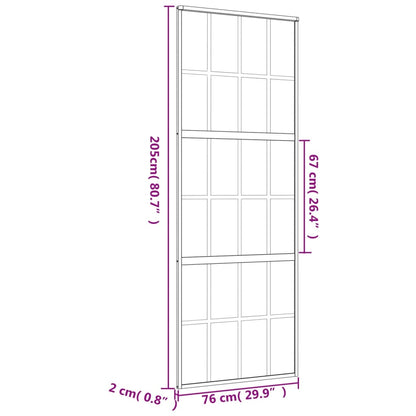 Schiebetür En 76X205 Cm Esg-Klarglas Und Aluminium