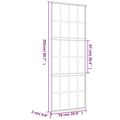 Schiebetür En 76X205 Cm Esg-Klarglas Und Aluminium