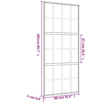 Schiebetür En 90X205 Cm Esg-Klarglas Und Aluminium