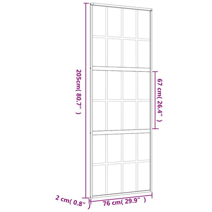 Schiebetür Golden 76X205 Cm Matt Esg-Glas Und Aluminium