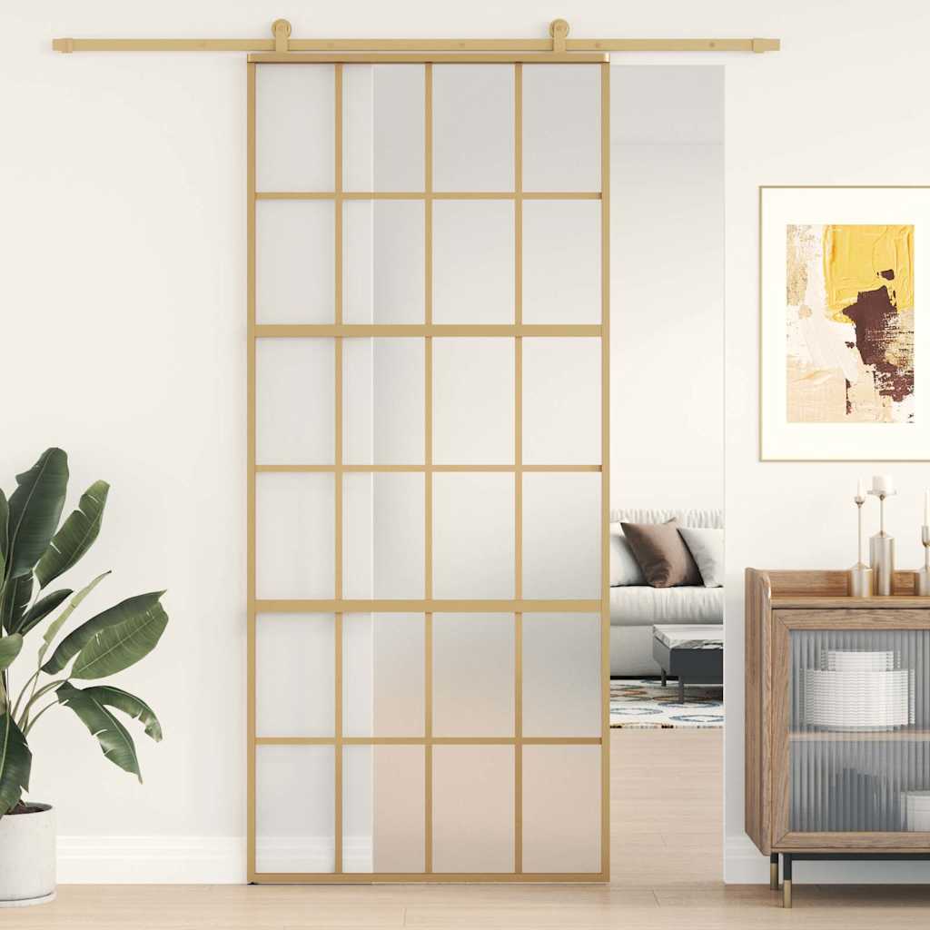 Schiebetür Golden 90X205 Cm Matt Esg-Glas Und Aluminium