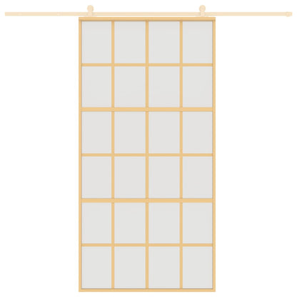 Schiebetür Golden 102,5X205 Cm Matt Esg-Glas Und Aluminium