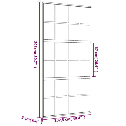 Schiebetür Golden 102,5X205 Cm Matt Esg-Glas Und Aluminium