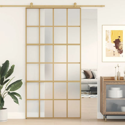 Schiebetür Golden 102,5X205 Cm Matt Esg-Glas Und Aluminium