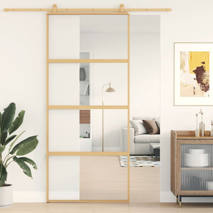 Schiebetür 76X205 Cm Hartglas Und Aluminium