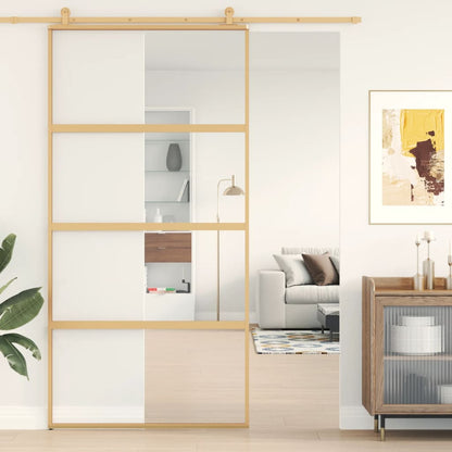 Schiebetür 76X205 Cm Hartglas Und Aluminium