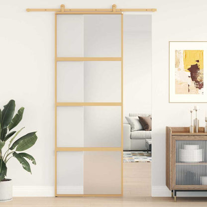 Schiebetür 76X205 Cm Hartglas Und Aluminium