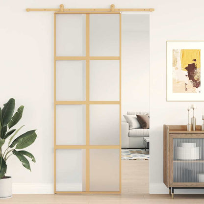 Schiebetür 102,5X205 Cm Hartglas Und Aluminium