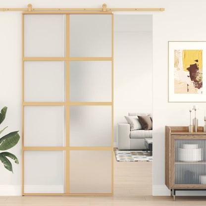 Schiebetür 102,5X205 Cm Hartglas Und Aluminium