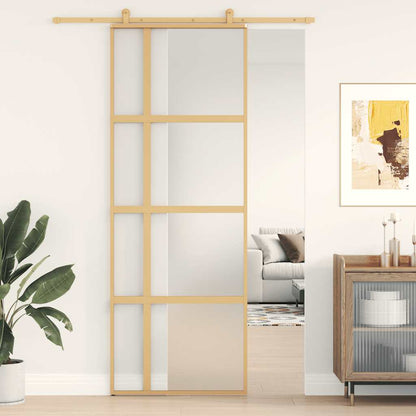 Schiebetür 76X205 Cm Hartglas Und Aluminium