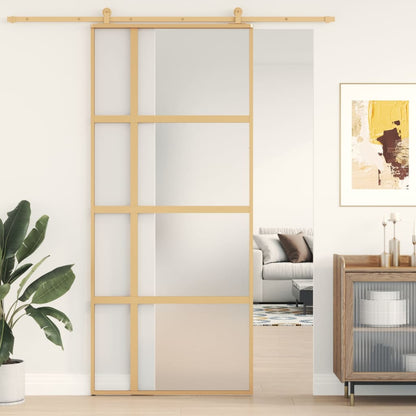 Schiebetür 76X205 Cm Hartglas Und Aluminium