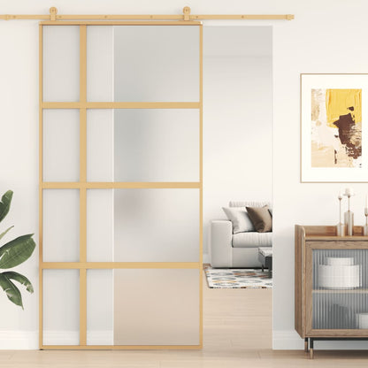 Schiebetür 76X205 Cm Hartglas Und Aluminium