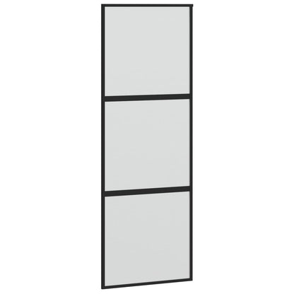 Schiebetür Schwarz 76X205 Cm Hartglas Und Aluminium