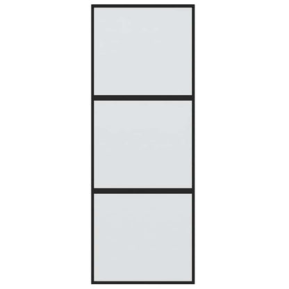 Schiebetür Schwarz 76X205 Cm Hartglas Und Aluminium
