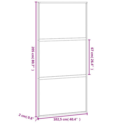 Schiebetür Schwarz 102,5X205 Cm Hartglas Und Aluminium