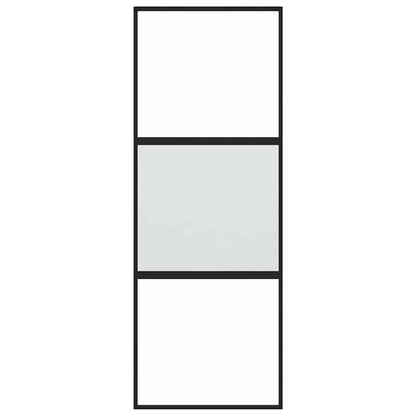 Schiebetür Schwarz 76X205 Cm Hartglas Und Aluminium