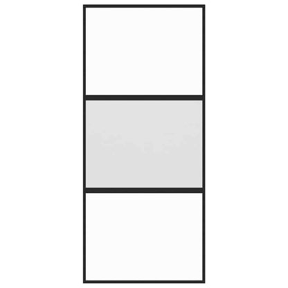 Schiebetür Schwarz 90X205 Cm Hartglas Und Aluminium