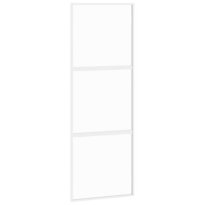 Schiebetür Weiß 76X205 Cm Hartglas Und Aluminium