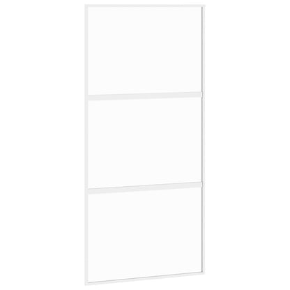 Schiebetür Weiß 102,5X205 Cm Hartglas Und Aluminium