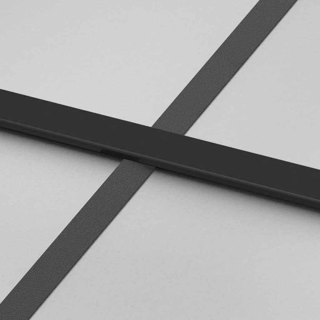 Schiebetür Schwarz 76X205 Cm Hartglas Und Aluminium