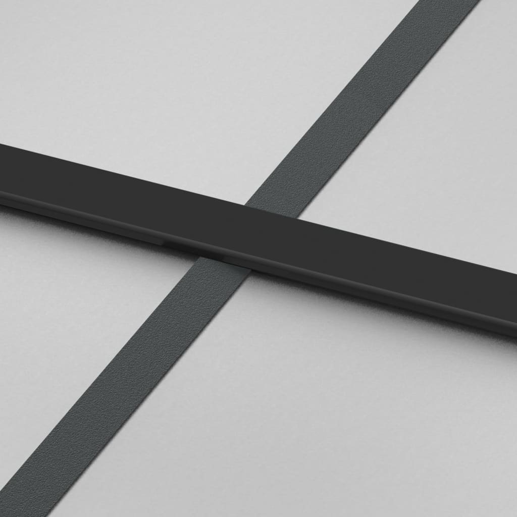 Schiebetür Schwarz 90X205 Cm Hartglas Und Aluminium