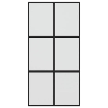 Schiebetür Schwarz 102,5X205 Cm Hartglas Und Aluminium
