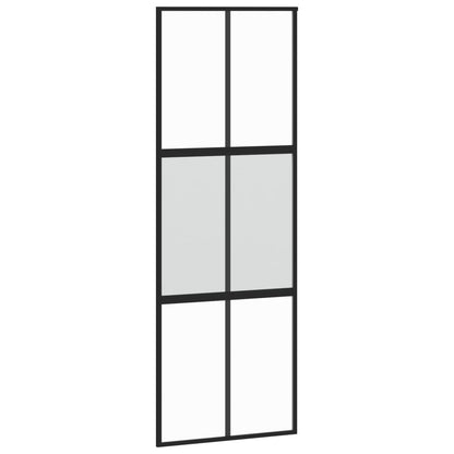 Schiebetür Schwarz 76X205 Cm Hartglas Und Aluminium
